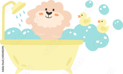 Dog Taking Bath