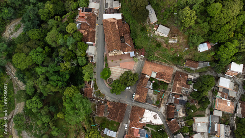 Olaya, Antioquia - Colombia. November 15, 2023. Aerial panoramic with drone, The municipality was created at the municipal level in 1936 photo