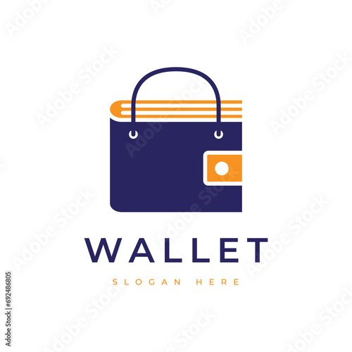 wallet shop mobile finance technology logo design graphic vector