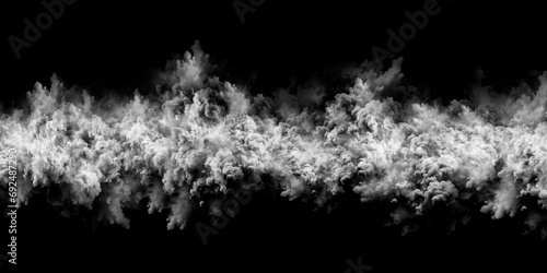 The image is a black and white representation of a cloud of smoke or fog. It can be used as a background for websites, presentations, or design projects.