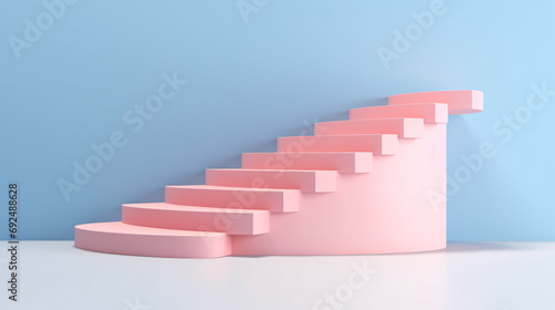 3d rendering of pink staircase photo