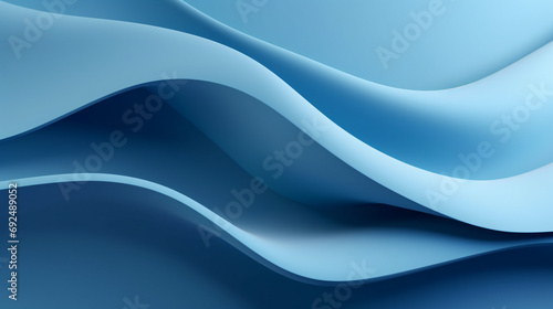 3d render abstract blue background with curly paper