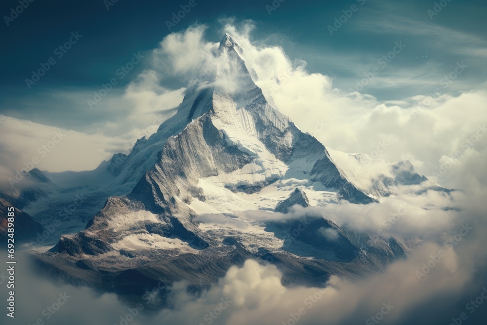 Panoramic view of winter mountains. Mountain ski resort landscape on clear sunny day. Alpine mountains with white snow and blue sky. Winter vacation Panoramic view of winter mountains. Mountain ski resort landscape on clear sunny day. Alpine mountains with white snow and blue sky. Winter vacation