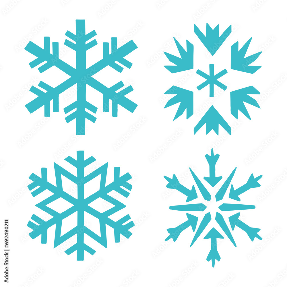 Vector Snowflakes Set. Snowflake ornaments pack for poster, card, banner decoration Vector Snowflakes Set. Snowflake ornaments pack for poster, card, banner decoration