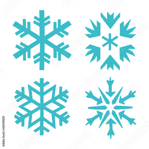 Vector Snowflakes Set. Snowflake ornaments pack for poster, card, banner decoration