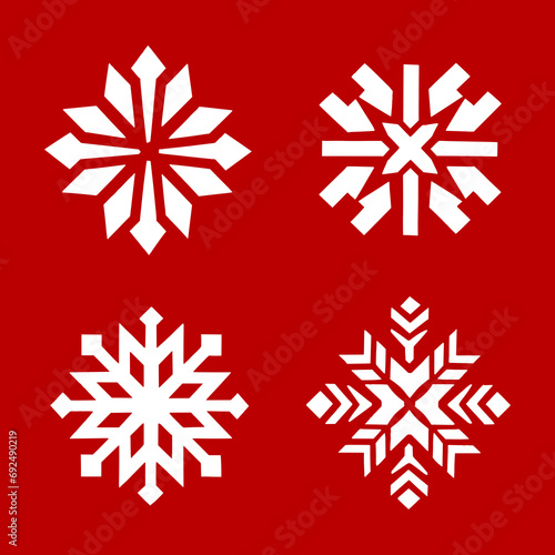 Vector Snowflakes Set. Snowflake ornaments pack for poster, card, banner decoration