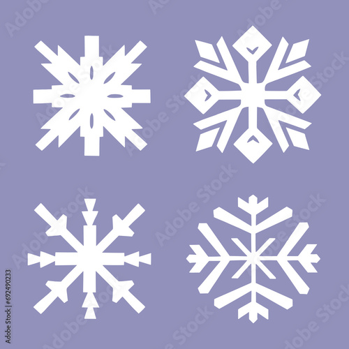 Vector Snowflakes Set. Snowflake ornaments pack for design, card, banner decoration