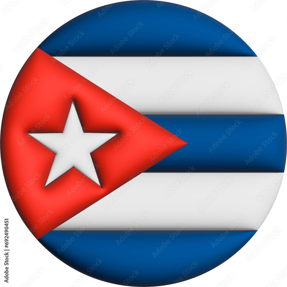 3D Flag of Cuba on circle 3D Flag of Cuba on circle
