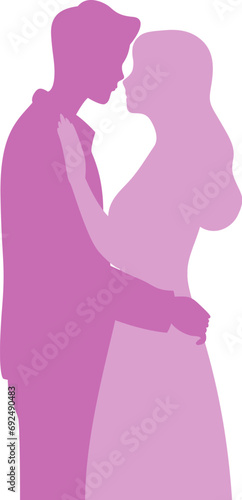 Vector icon couple silhouette. Man and woman in love. Happy valentine's day illustration.