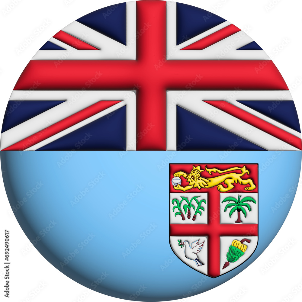 Obraz premium 3D Flag of Fiji on circle