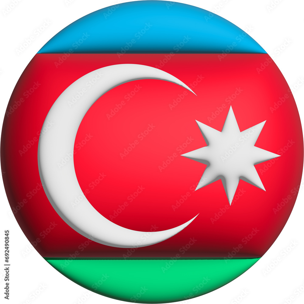 Obraz premium 3D Flag of Azerbaijan on circle