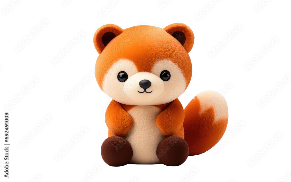 Crimson Companion Playful Days with a Red Panda Toy Isolated On Transparent Background