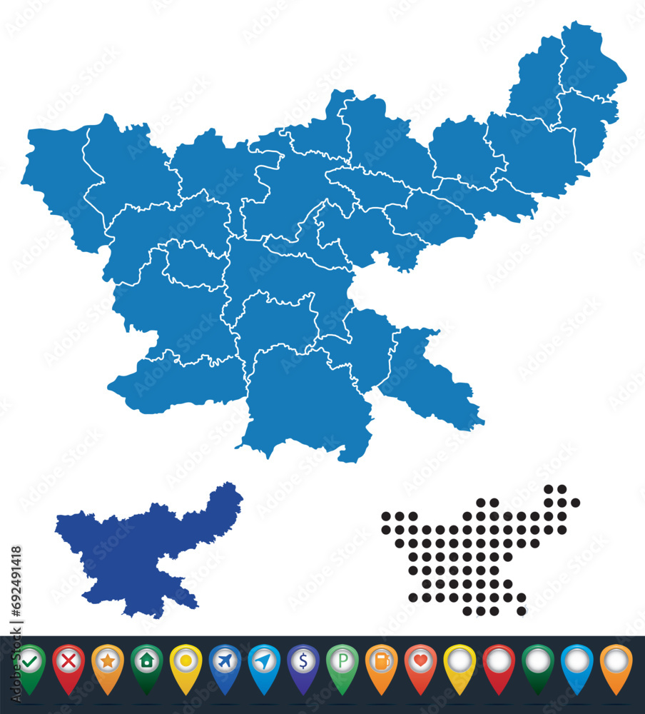 Set maps of Jharkhand state
