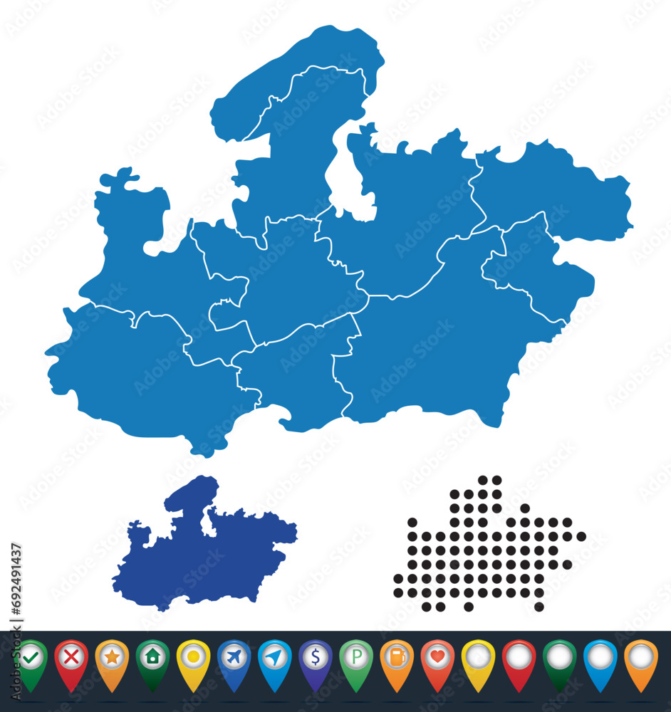 Set maps of Madhya Pradesh state