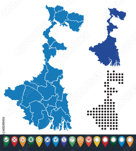 Set maps of West Bengal state