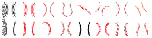 Baseball Stitches icon vector set. Baseball illustration sign collection. Sport symbol or logo. photo
