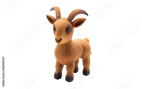 Mountain Majesty Playful Moments with an Ibex Toy Isolated On Transparent Background