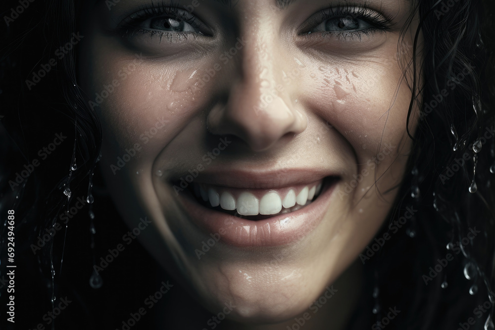 Emotional expression of a woman's face