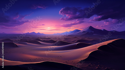 Twilight Serenity over the Surreal Desert Landscape photo