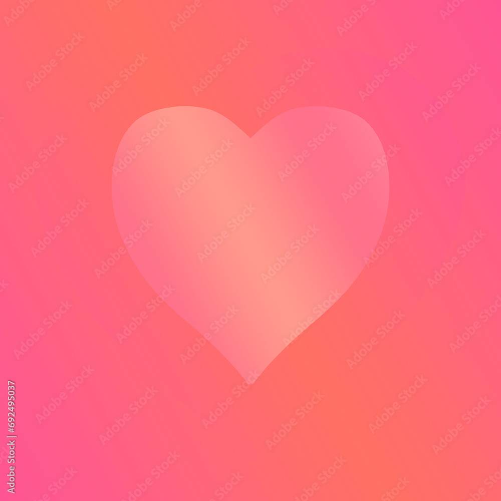 Pink heart. Pink background. Gradient effect. Illustration. Element or background for a holiday card for Valentine's Day.
