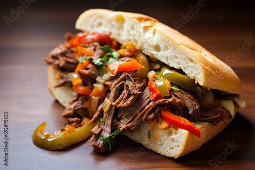 Chicago-Style Italian Beef: Thin-Sliced Beef in Broth on a Roll