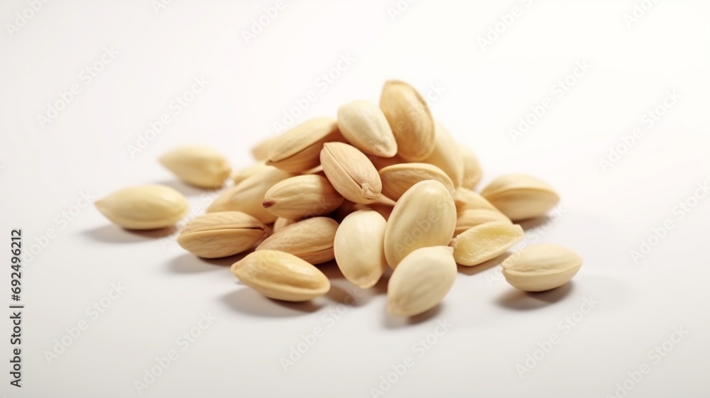 pistachio nuts on white background. generative ai pistachio nuts on white background. generative ai