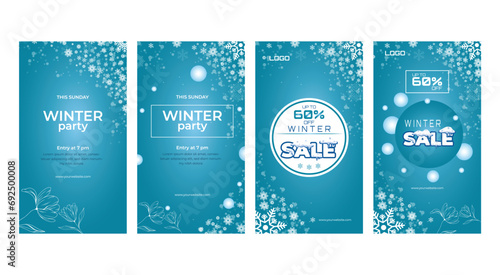 Winter social media stories template