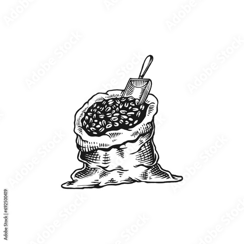 Obraz na płótnie coffee beans vintage engraving vector illustration w salonie