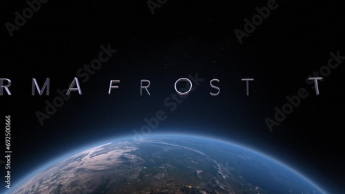 permafrost thaw 3D title animation on the planet Earth background photo