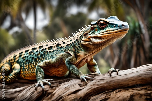 iguana on a branch photo