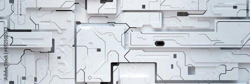 Futuristic white tech wall pattern and texture, scifi futurist photo