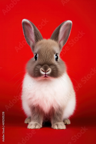 rabbit on a red background7 © Sankapro