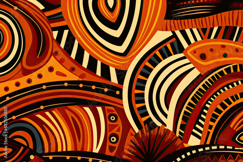 Background with African patterns African colors Black History month concept photo