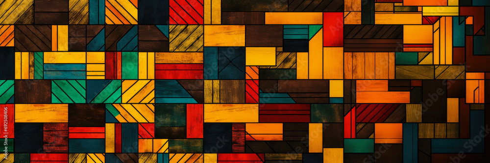 Wallpaper inspired by the colorful and geometric patterns of Kente