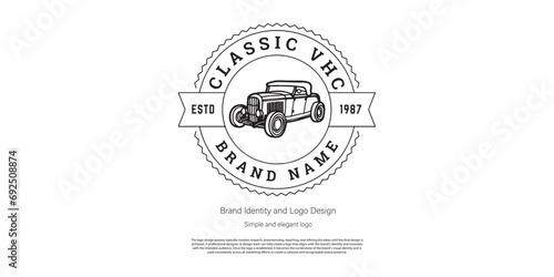 Classic car logo community design for graphic designer or web developer