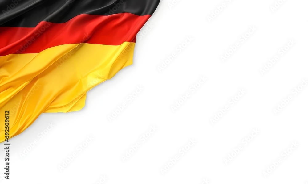 Obraz premium German Flag isolated white background waving, copy space