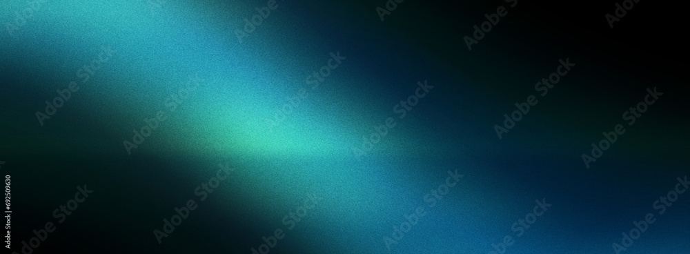 Obraz premium blue light ray, dark black background, abstract glowing aura, grain noise texture, web banner header design