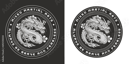 Dragon Fight Club flyer monochrome