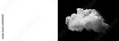 White fluffy clouds, fog, smoke isolated on transparent background, graphic resource, png