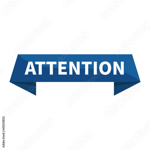 Attention In Blue Ribbon Rectangle Shape For Sale Advertisement Business Marketing Information Social Media

