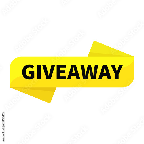 Giveaway In Yellow Rectangle Ribbon Shape For Promotion Information Business Marketing Social Media
