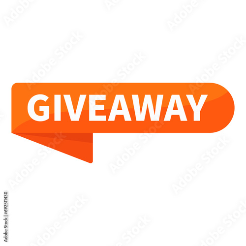 Giveaway In Orange Rounded Rectangle Ribbon Shape For Promotion Information Business Marketing Social Media
