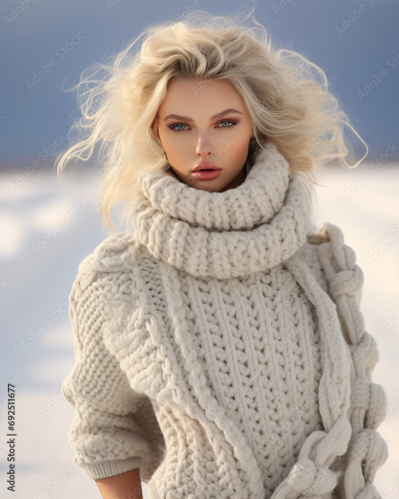 Winter time. Portrait of a woman Winter time. Portrait of a woman