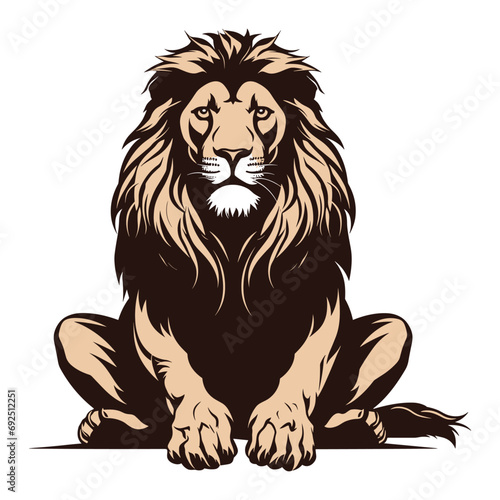 Lion mascot, logo design, sign and symbol, vector illustration.