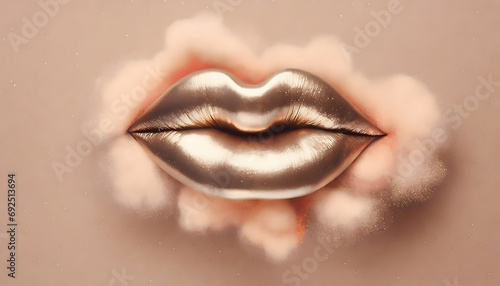 sinnlichkeit, lippen, kussmund, peach, fuzz, hintergrund, konzept, mund, lippenstift, kosmetik, abstrakt, close-up, farbe des jahres, 2024, weiblich, sexy