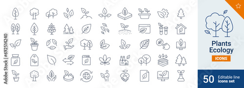 Plants icons Pixel perfect. Tree, ecology, nature, ....