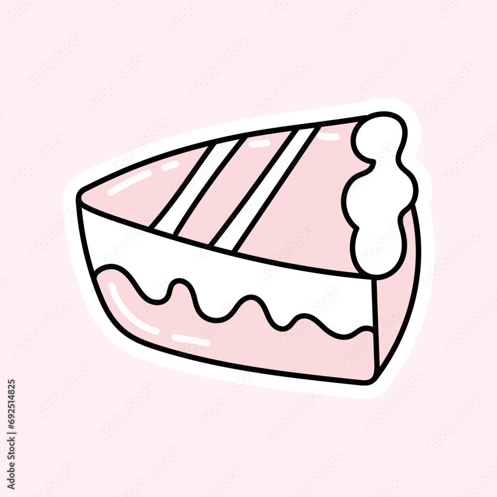 A piece of cake. Vector illustration in doodle style.