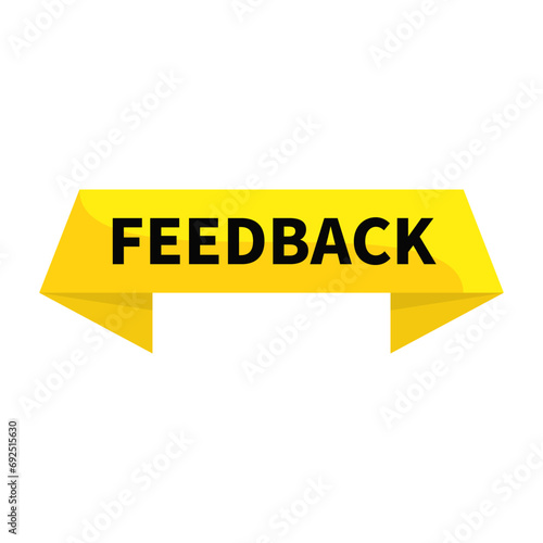 Feedback In Yellow Ribbon Rectangle Shape For Review Promotion Business Marketing Social Media Information
 photo