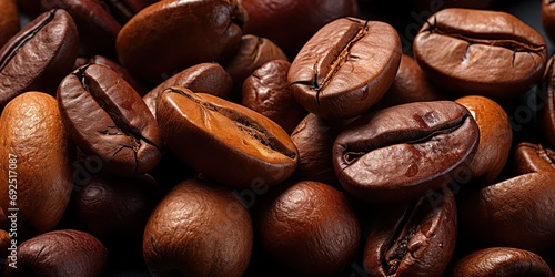 Close-up of a coffee bean's rich, textured surface.