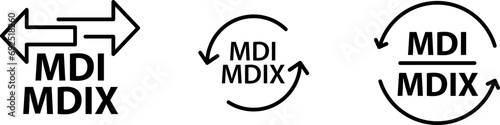 MDI MDIX icon , medium dependent interface, vector illustration